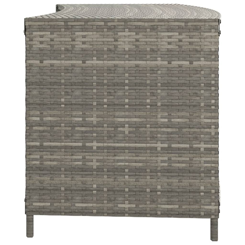 Storage Shelves 2 pcs Grey Poly Rattan