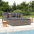 Sunbed with Cushions Grey 182x118x63 cm Poly Rattan