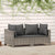 2 Piece Garden Lounge Set with Cushions Grey Poly Rattan