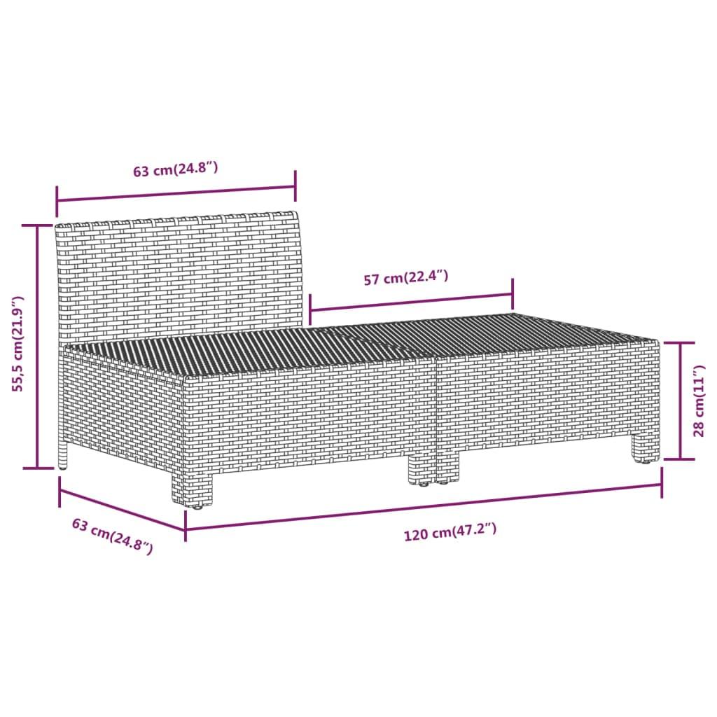 2 Piece Garden Lounge Set with Cushions Grey Poly Rattan
