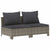 2-Seater Garden Sofa with Cushions Grey Poly Rattan