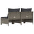 2-Seater Garden Sofa with Cushions Grey Poly Rattan