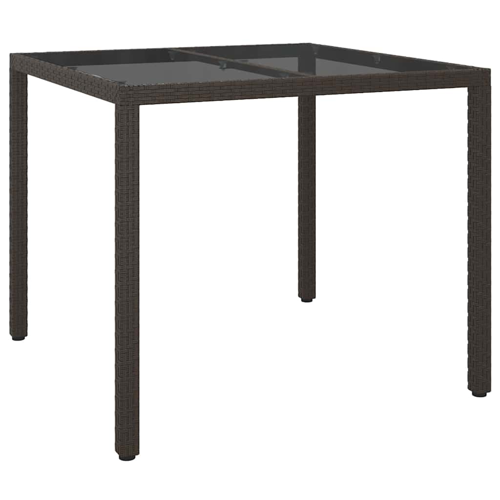 Garden Table Brown 90 x 90 x 75 cm Poly Rattan