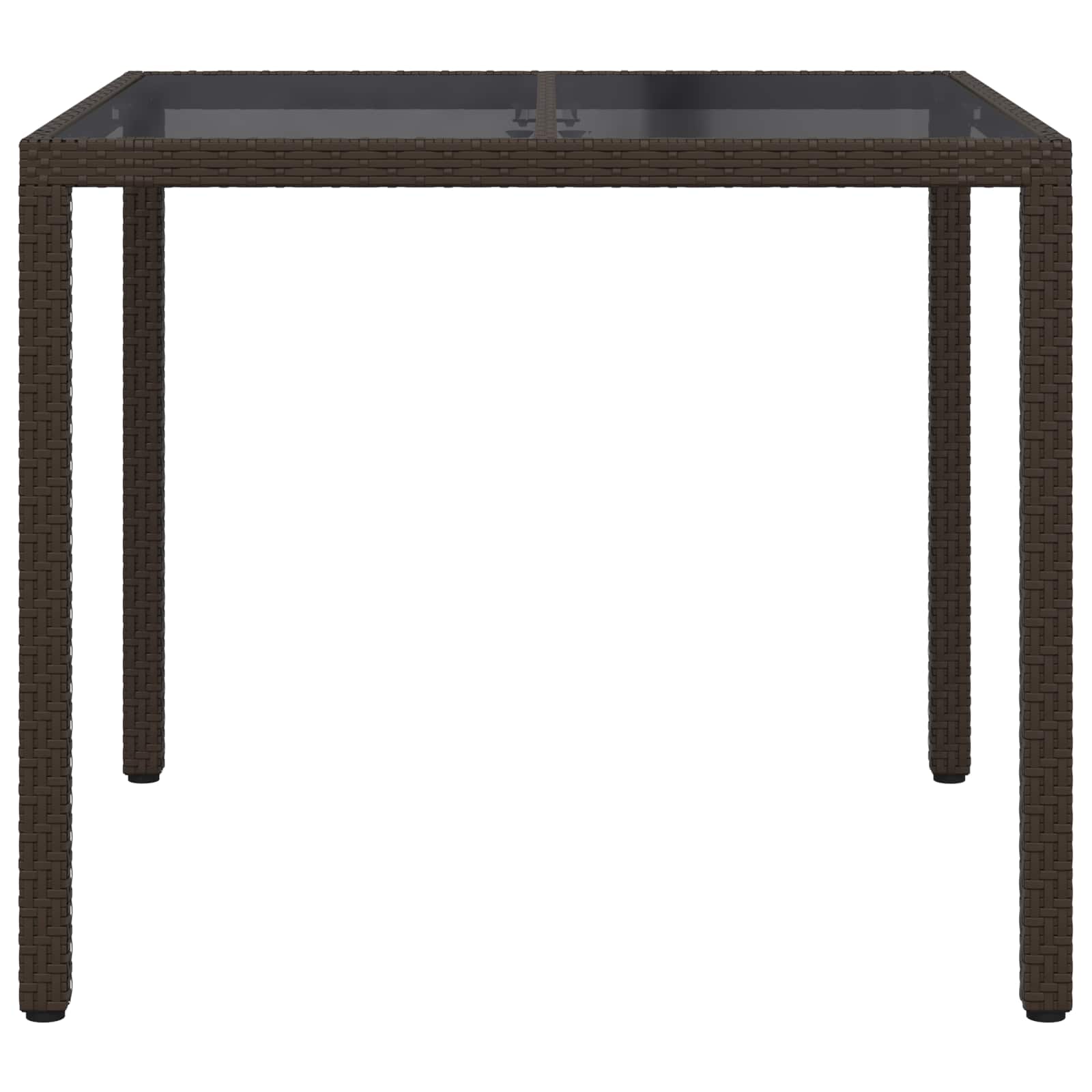 Garden Table Brown 90 x 90 x 75 cm Poly Rattan