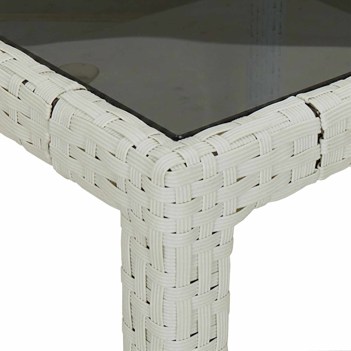 Garden Table White 90 x 90 x 75 cm Poly Rattan