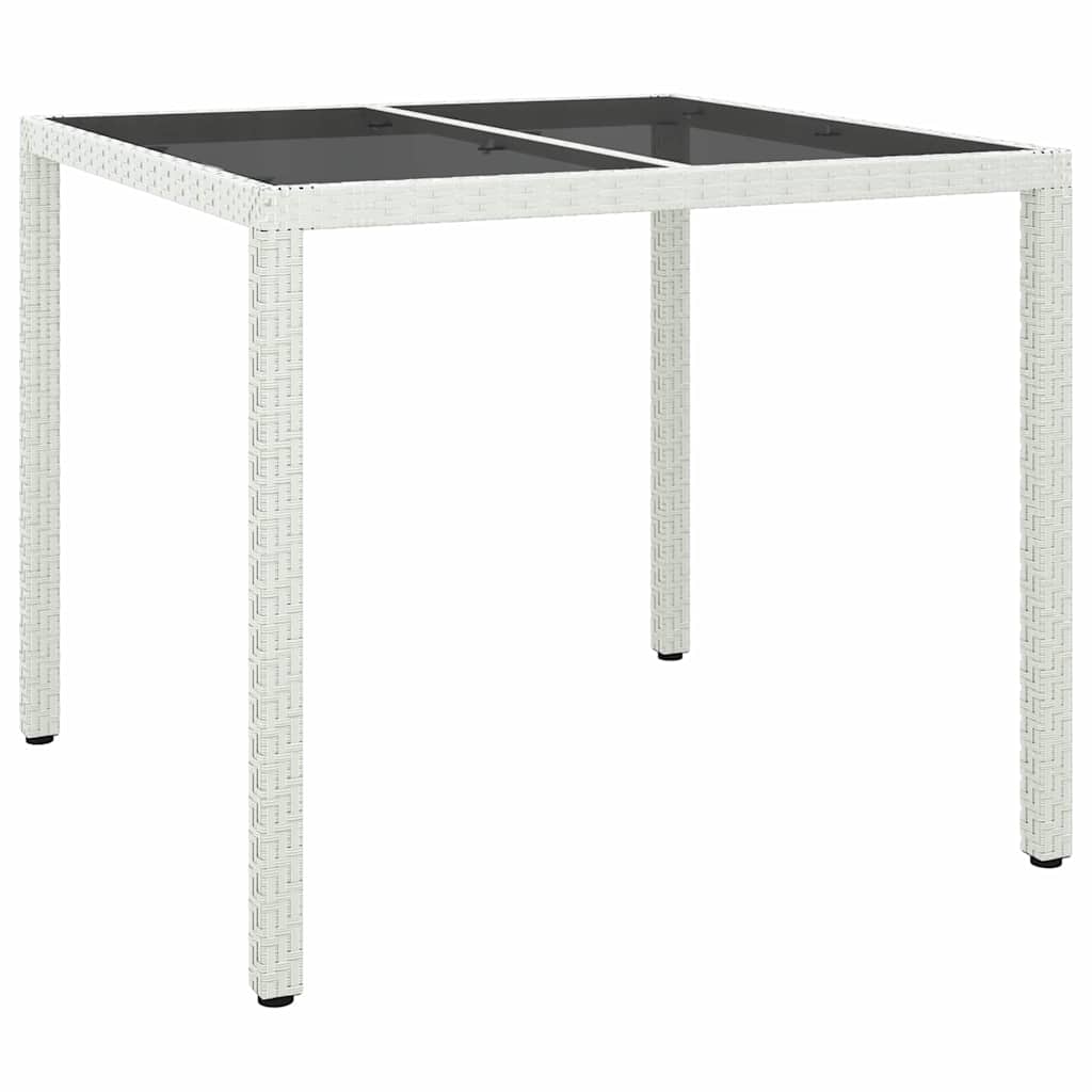 Garden Table White 90 x 90 x 75 cm Poly Rattan