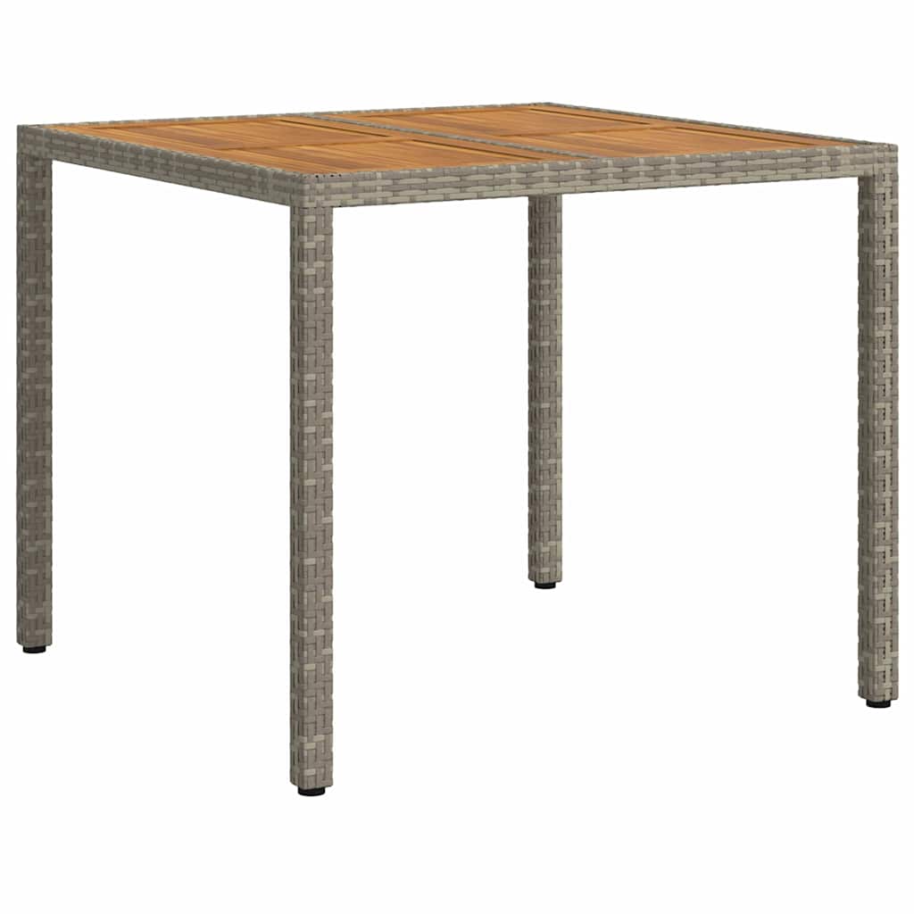Garden Table Grey 90 x 90 x 75 cm Poly Rattan
