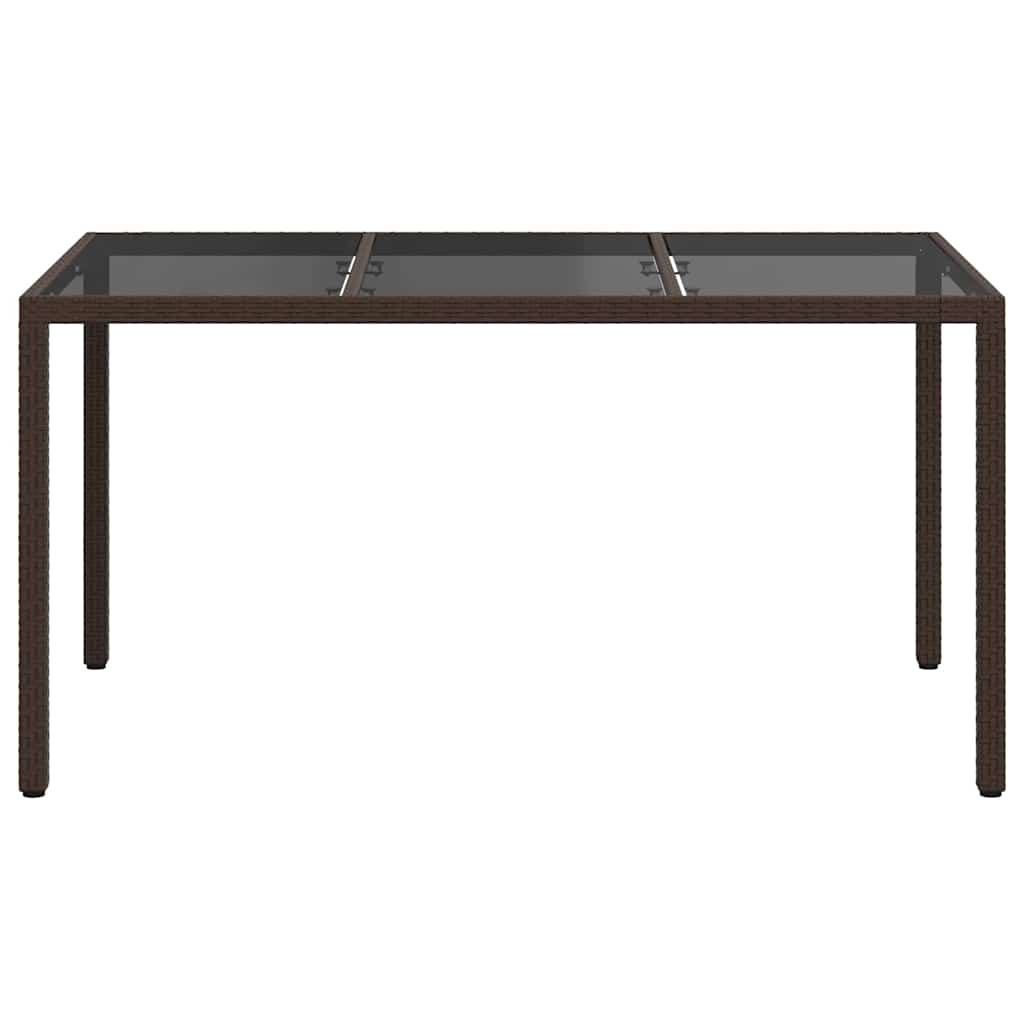 Garden Table Brown 150 x 90 x 75 cm Poly Rattan