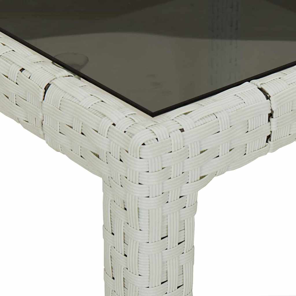 Garden Table White 150 x 90 x 75 cm Poly Rattan