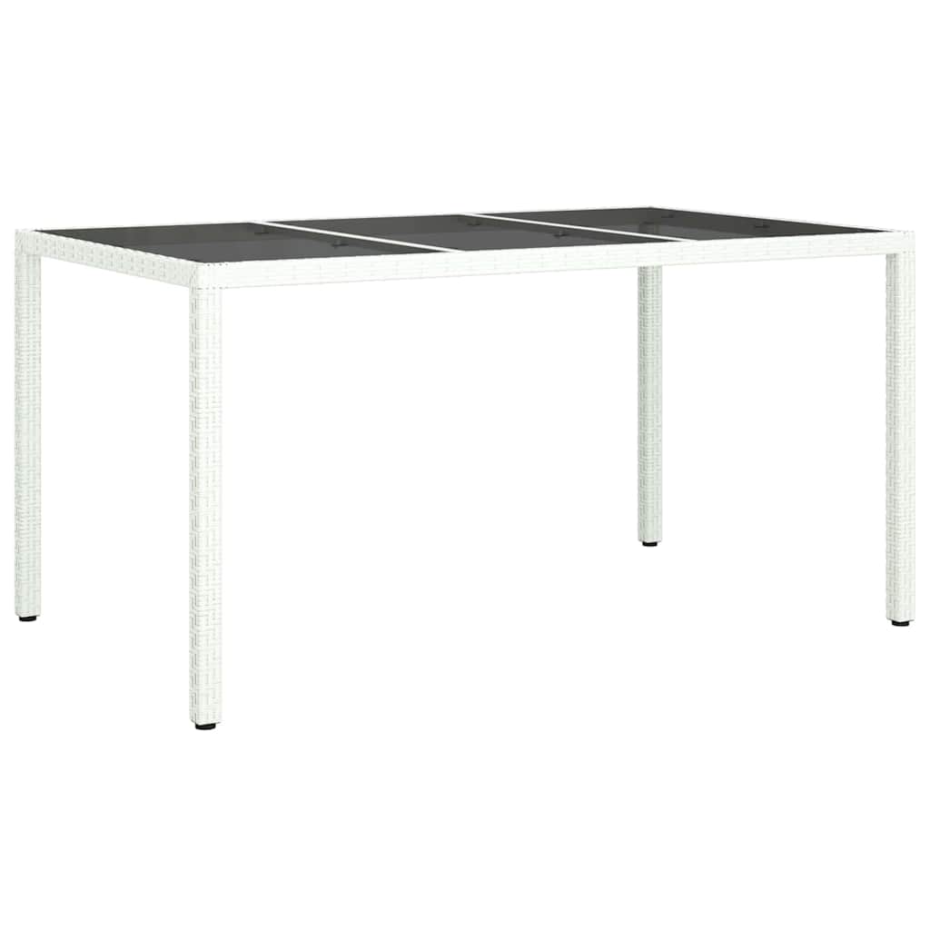 Garden Table White 150 x 90 x 75 cm Poly Rattan