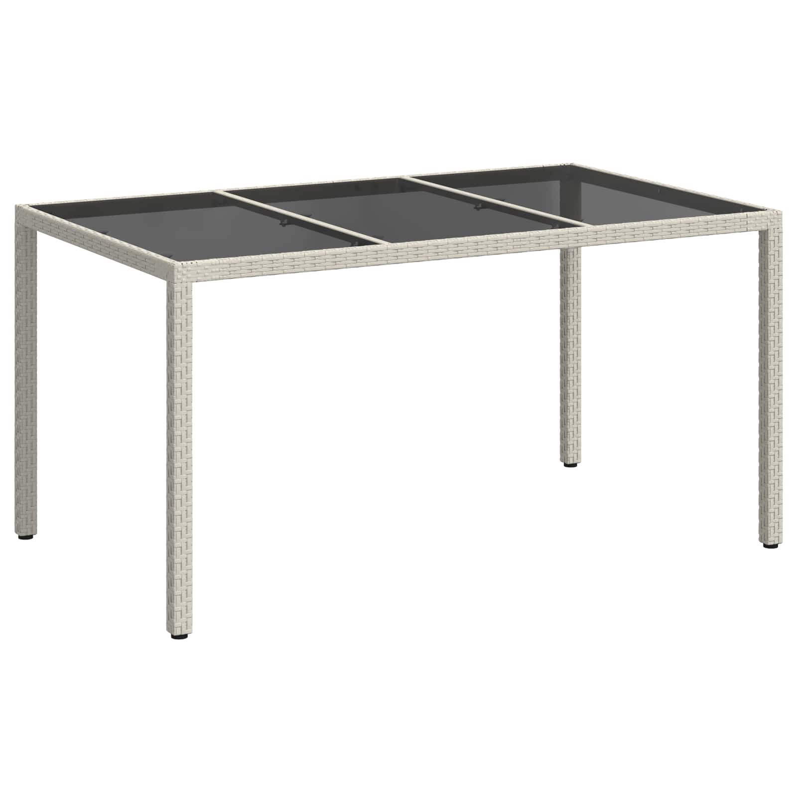 Garden Table White 150 x 90 x 75 cm Poly Rattan