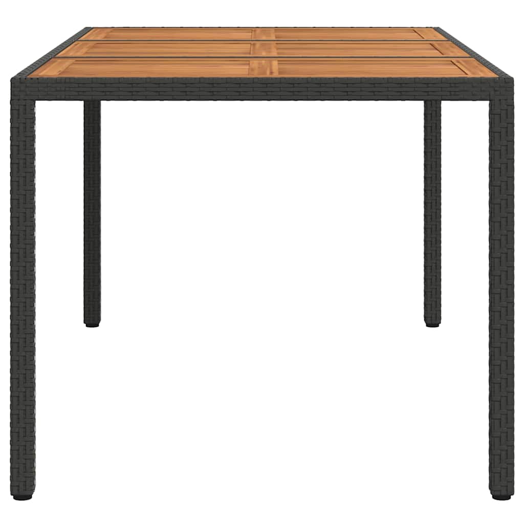 Garden Table Black 150 x 90 x 75 cm Poly Rattan