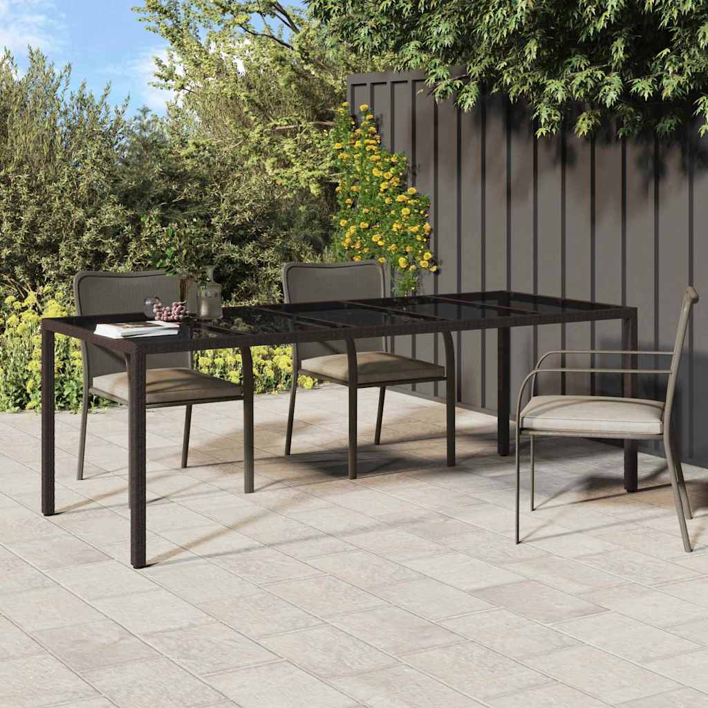Garden Table Brown 250 x 100 x 75 cm Poly Rattan