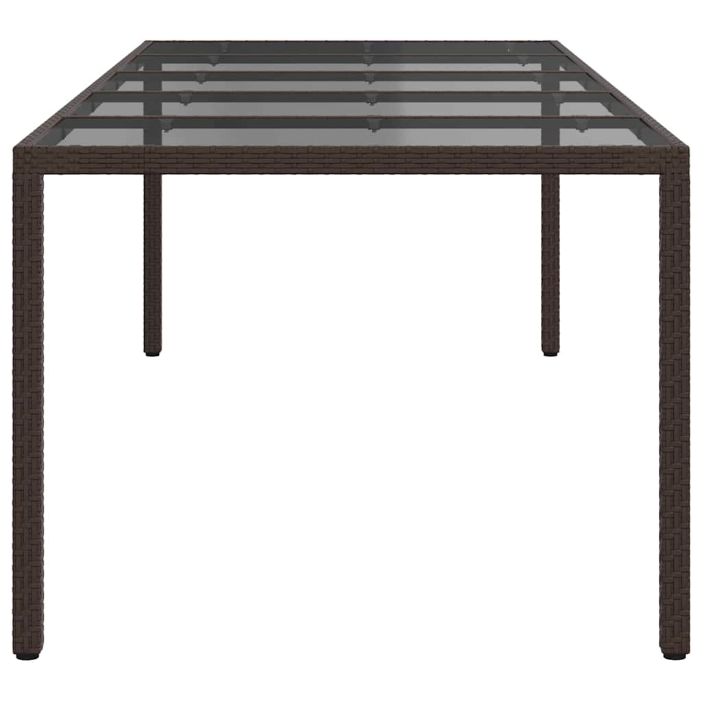 Garden Table Brown 250 x 100 x 75 cm Poly Rattan