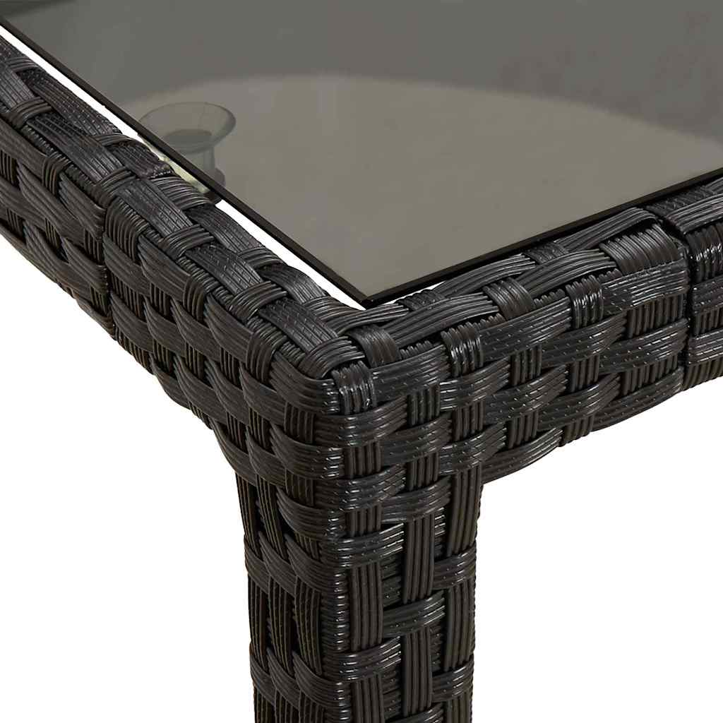 Garden Table Pure Black 250 x 100 x 75 cm Poly Rattan