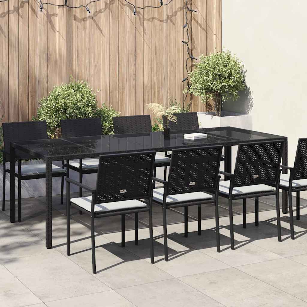 Garden Table Pure Black 250 x 100 x 75 cm Poly Rattan