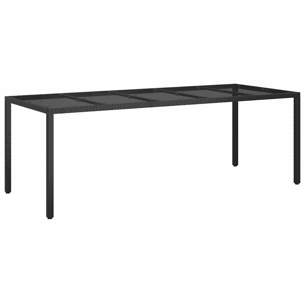Garden Table Pure Black 250 x 100 x 75 cm Poly Rattan