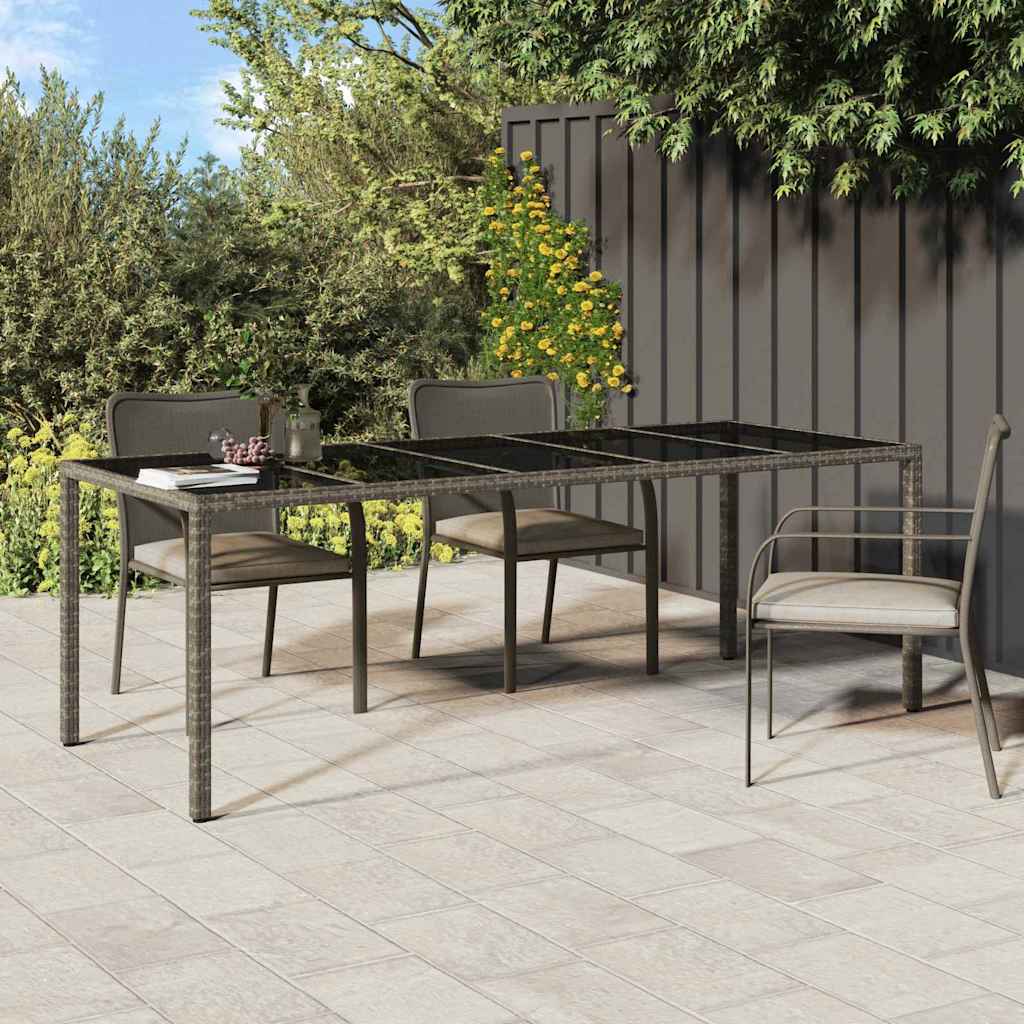 Garden Table Grey 250 x 100 x 75 cm Poly Rattan