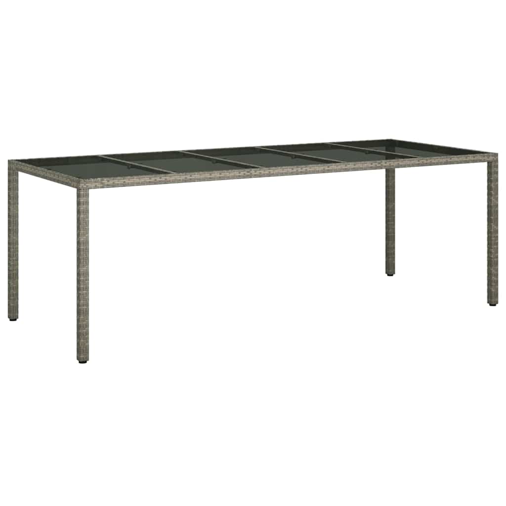 Garden Table Grey 250 x 100 x 75 cm Poly Rattan