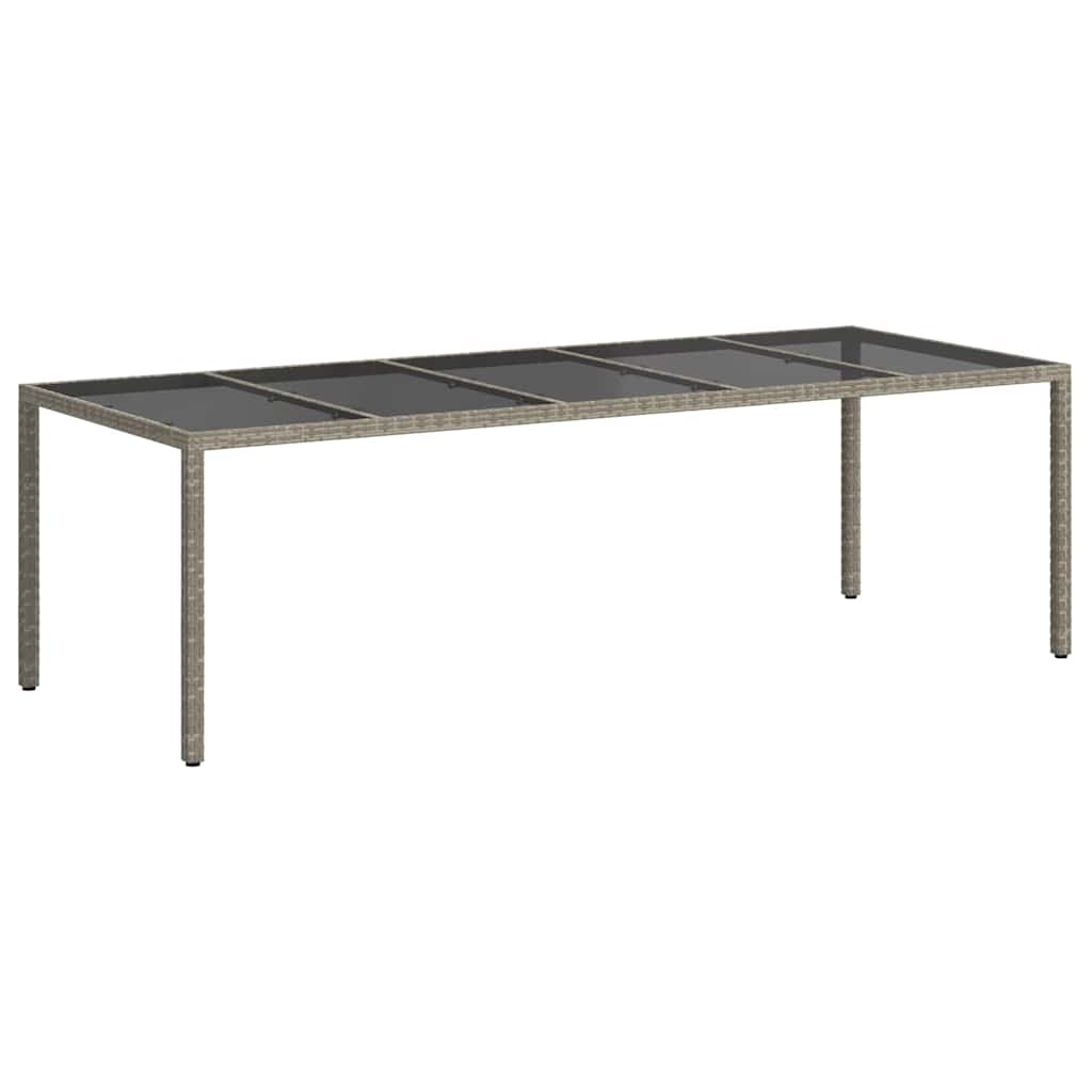 Garden Table Grey 250 x 100 x 75 cm Poly Rattan