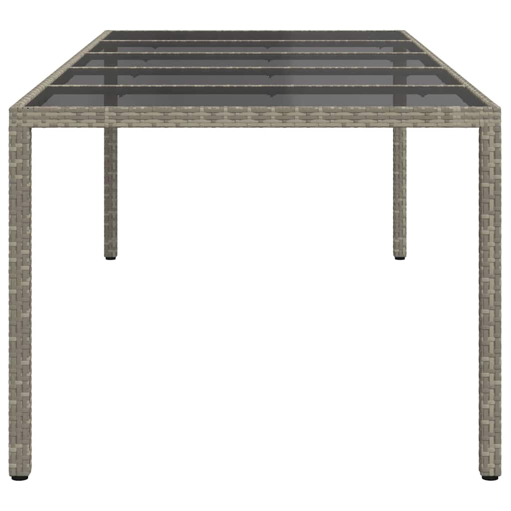 Garden Table Grey 250 x 100 x 75 cm Poly Rattan