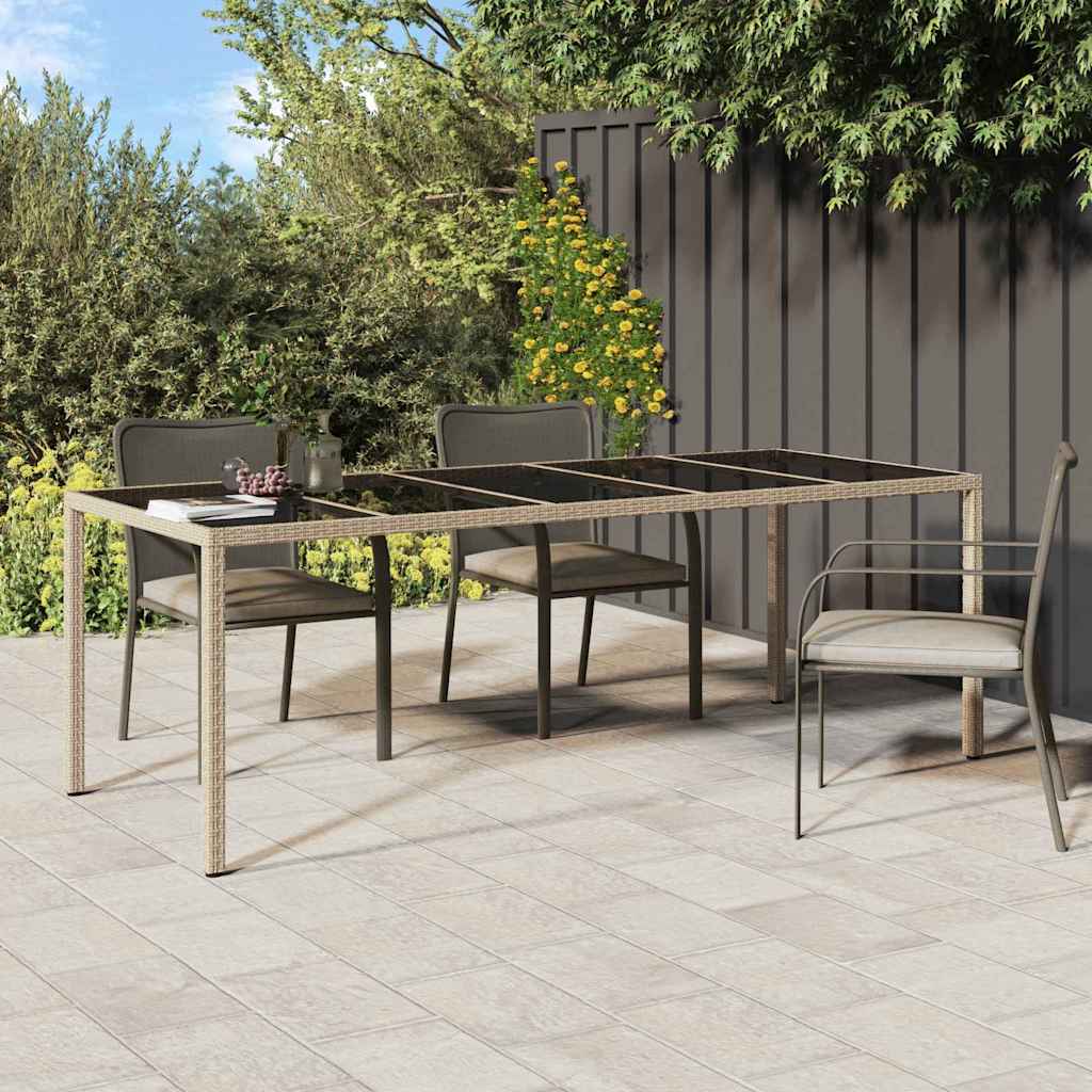 Garden Table Beige 250 x 100 x 75 cm Poly Rattan