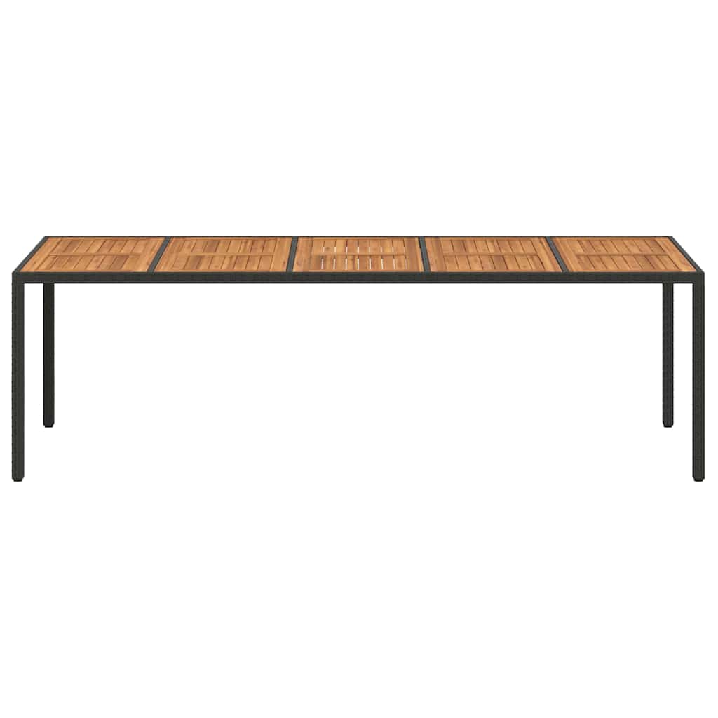 Garden Table Black 250 x 100 x 75 cm Poly Rattan