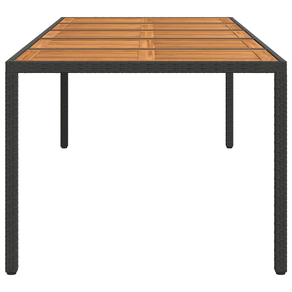 Garden Table Black 250 x 100 x 75 cm Poly Rattan