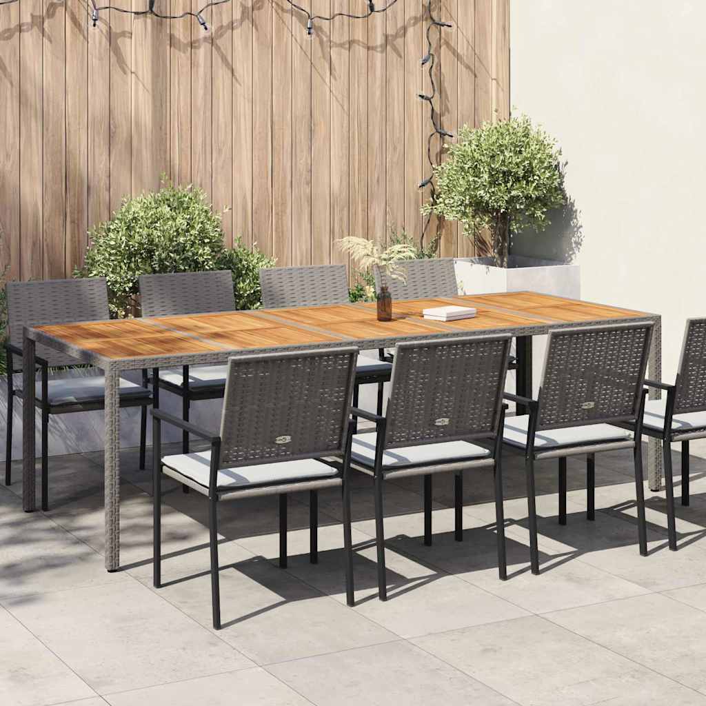 Garden Table Grey 250 x 100 x 75 cm Poly Rattan