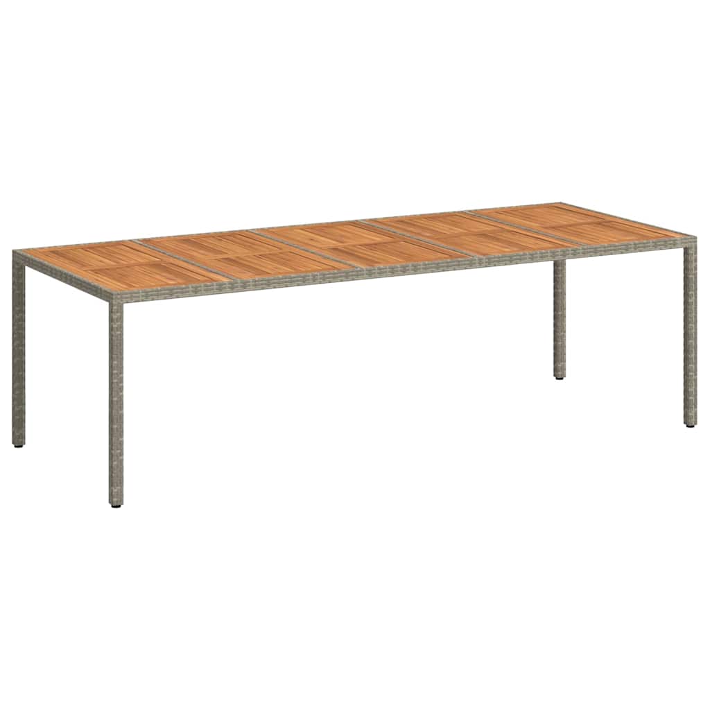 Garden Table Grey 250 x 100 x 75 cm Poly Rattan