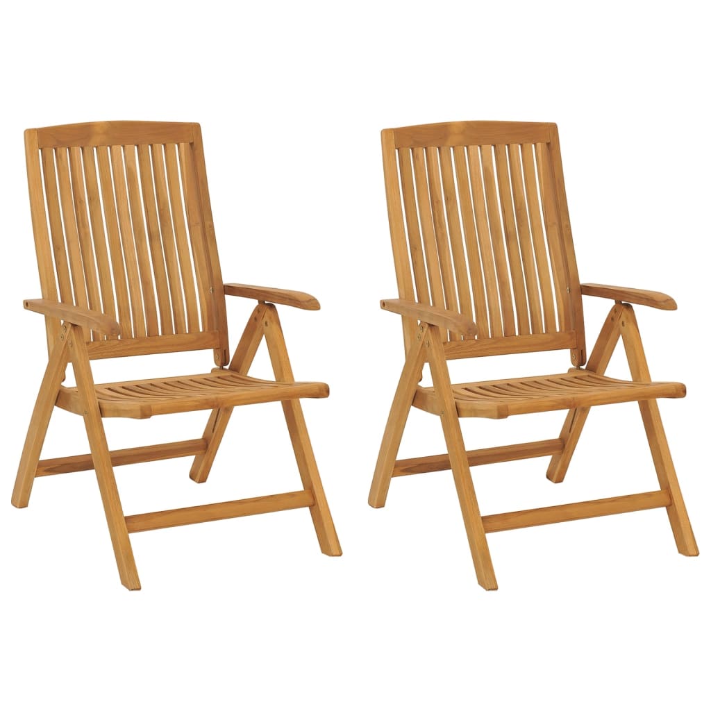 Reclining Garden Chair 2 pcs Solid Wood Teak