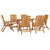 7 Piece Garden Dining Set Solid Wood Teak