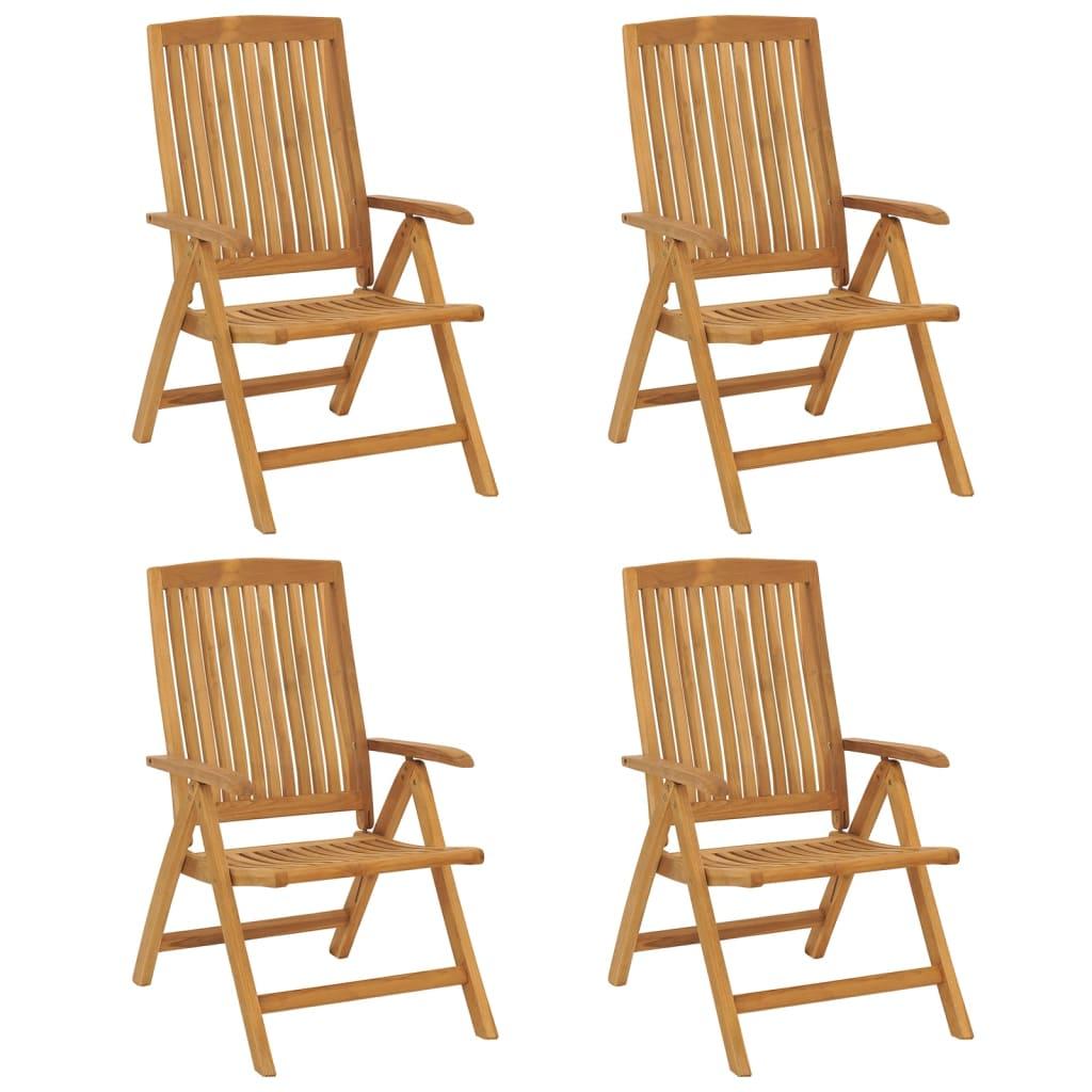 Reclining Garden Chairs 4 pcs Solid Wood Teak