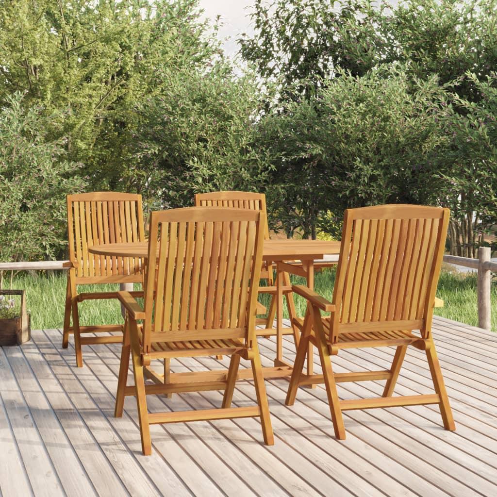 Reclining Garden Chairs 4 pcs Solid Wood Teak