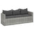 3-Seater Garden Sofa with Cushions Grey Poly Rattan