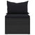 Garden Middle Sofas with Cushions 2 pcs Black Poly Rattan