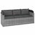 3-Seater Garden Sofa with Roof and Footstool Grey Poly Rattan