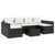2 Piece Garden Lounge Set with Cushions Black Poly Rattan