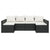 2 Piece Garden Lounge Set with Cushions Black Poly Rattan