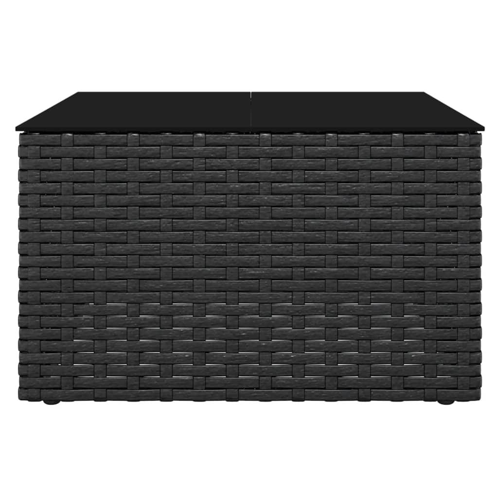 2 Piece Garden Lounge Set with Cushions Black Poly Rattan