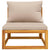 Garden Middle Sofa with Taupe Cushions Solid Wood Acacia