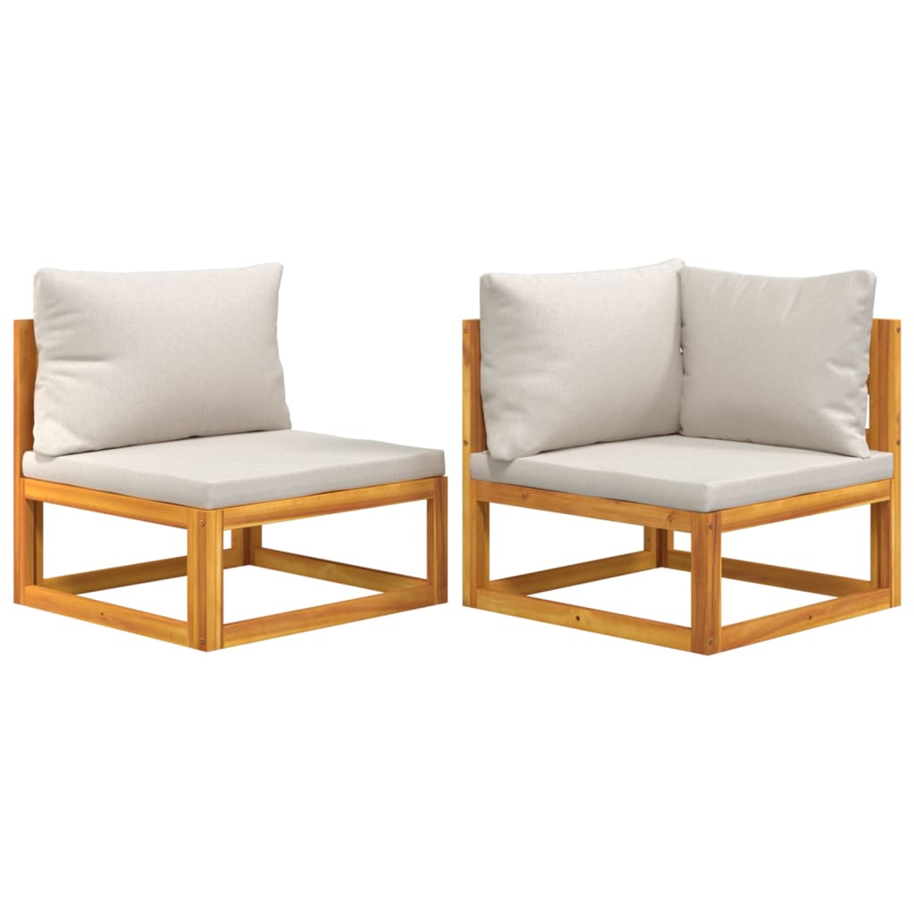 2 Piece Garden Sofa Set with Cushions Solid Wood Acacia