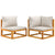 2 Piece Garden Sofa Set with Cushions Solid Wood Acacia