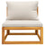 Garden Middle Sofa with Light Grey Cushions Solid Wood Acacia