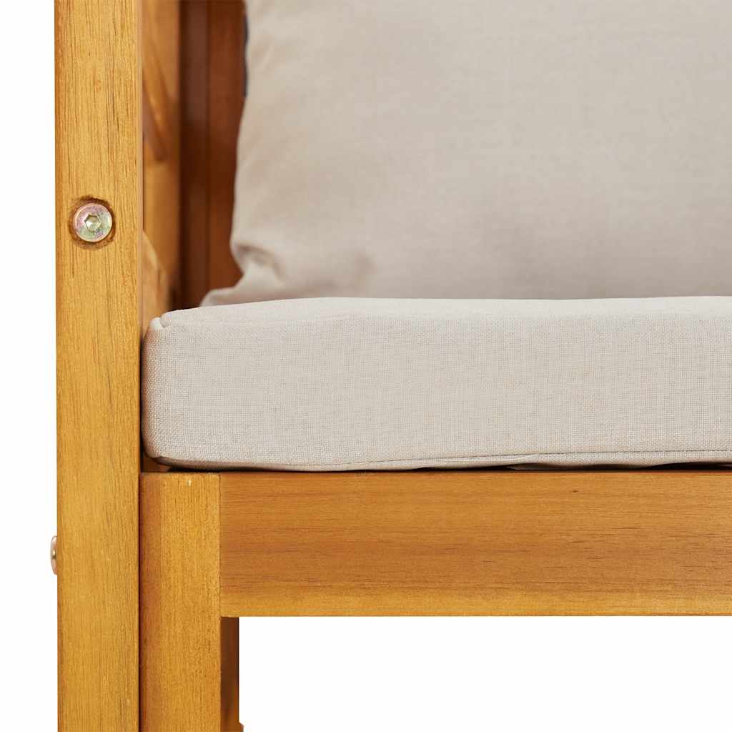 Garden Chair with Light Grey Cushions Solid Wood Acacia