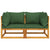Sectional Corner Sofas 2 pcs with Green Cushions Solid Wood Acacia