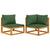 2 Piece Garden Sofa Set with Cushions Solid Wood Acacia