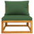 Garden Middle Sofa with Green Cushions Solid Wood Acacia