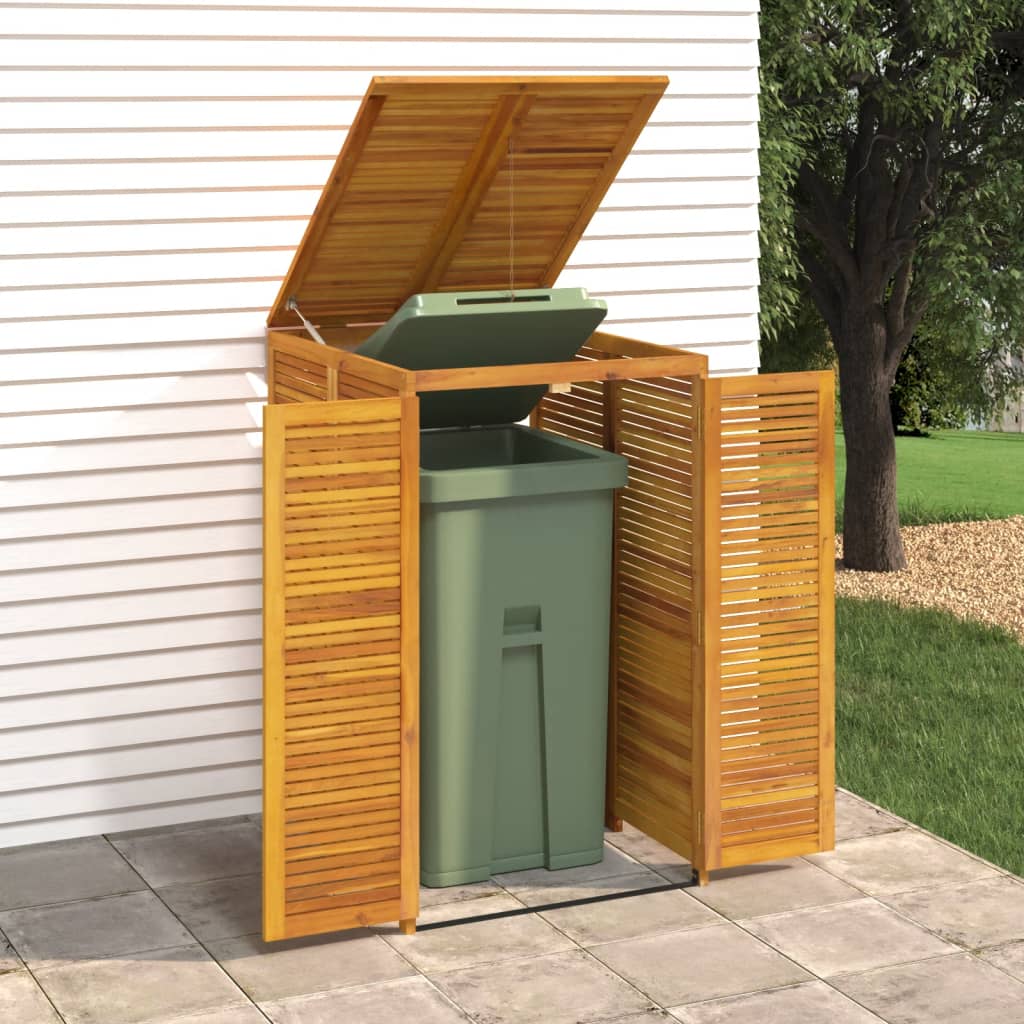 Single Garbage Bin Shed 70x89x117 cm Solid Wood Acacia