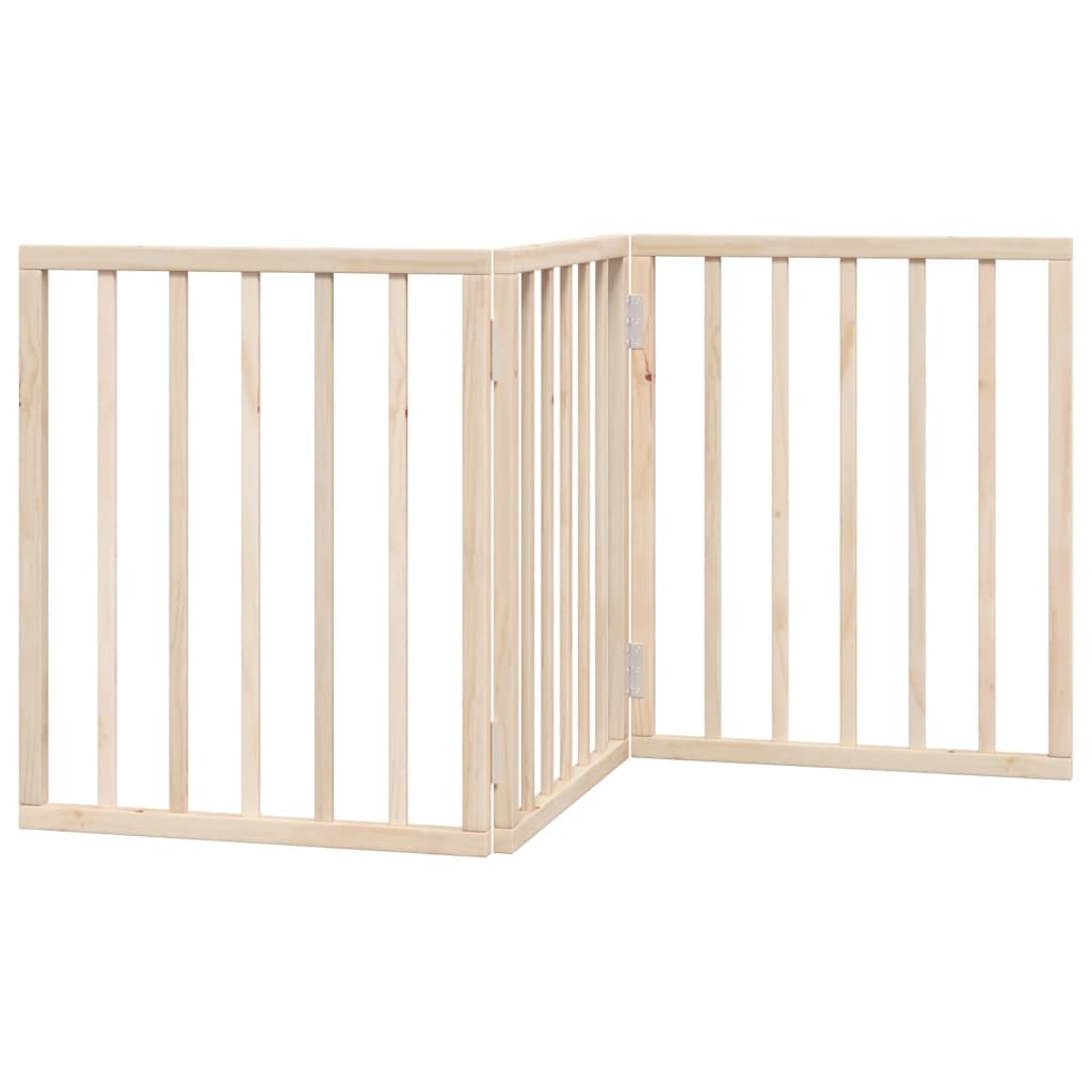 Dog Gate Foldable 3 Panels 150 cm Poplar Wood